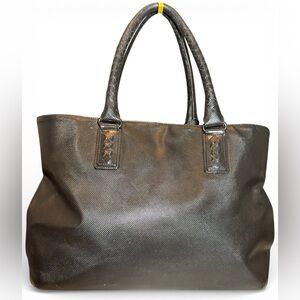 Bottega Veneta Black Marco Polo Tote Bag with Woven Leather Handles